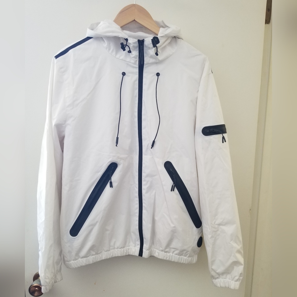Soulstar Ath-Leisure White Windbreaker Hooded Jacket - Size M